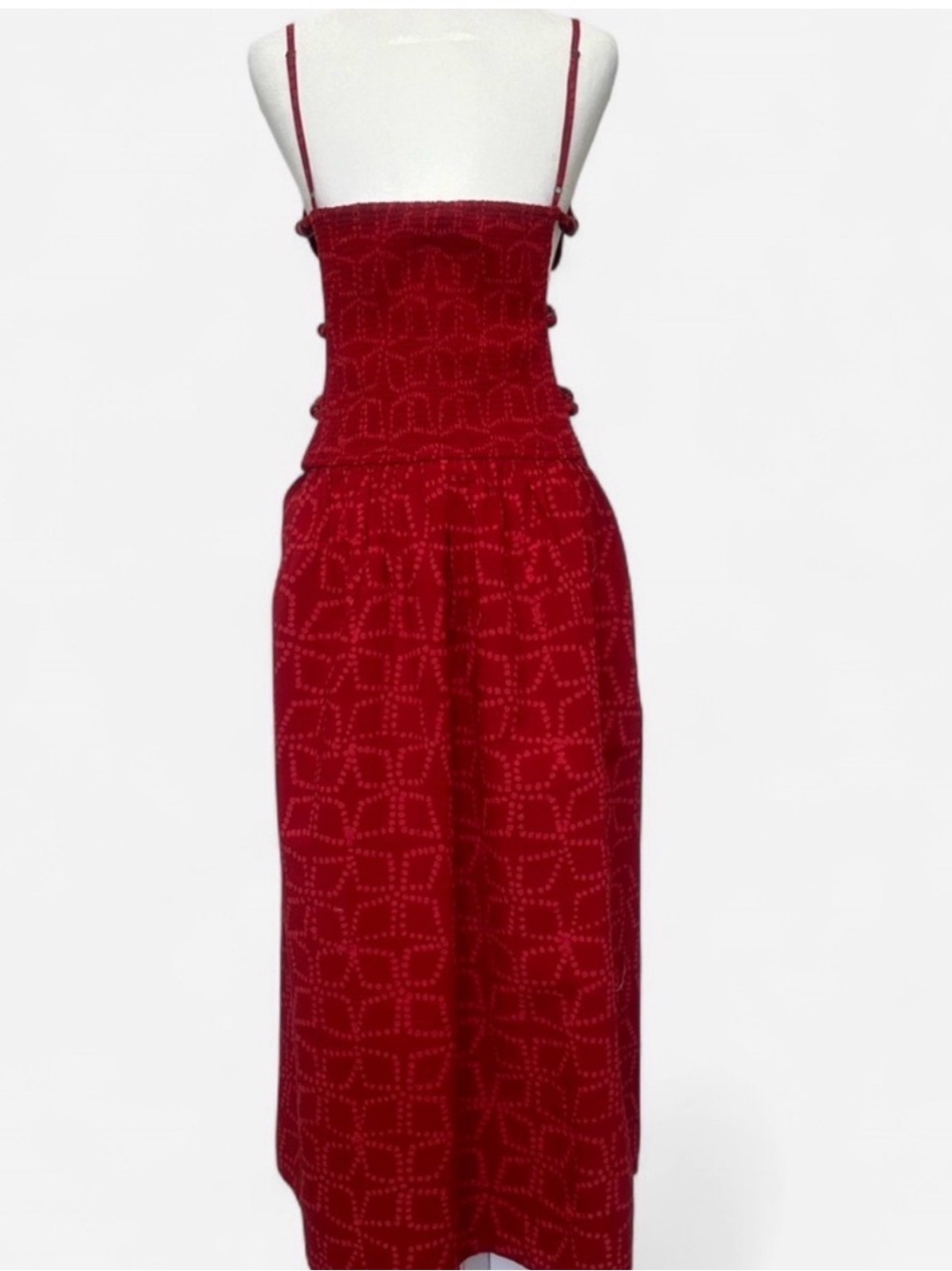 NWT Anthropologie Celandine Rio Batik Cutout Midi Red - Size Large - Picture 5 of 7